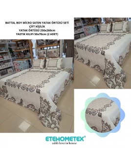 ETEHOMETEX ÇİFT KİŞİLİK KAPİTONELİ YATAK ÖRTÜSÜ SETİ KARYA 8696474231920